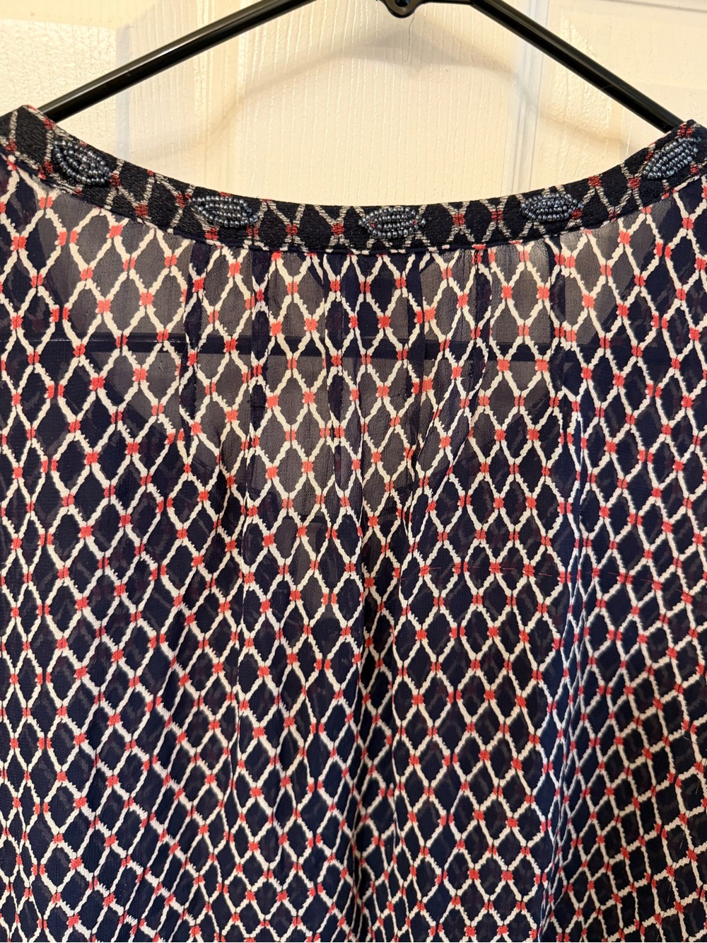 Lucky Brand Boho Geometric Diamond
Tassel Sheer Peasant Blouse - Size XL. EUC - Picture 8 of 12